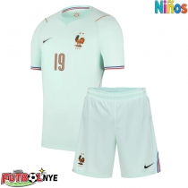Camiseta Francia Theo Hernandez #19 Visitante Equipación para niños Mundial 2026 manga corta (+ pantalones cortos)